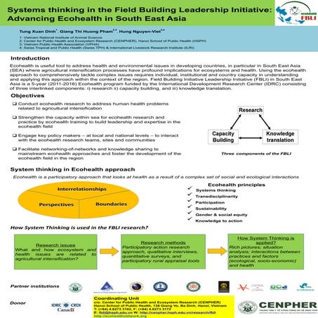 Field building leadership initiative: Advancing Ecohealth in Southeast ...