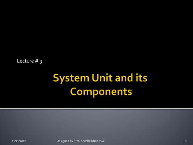 System unit & its components