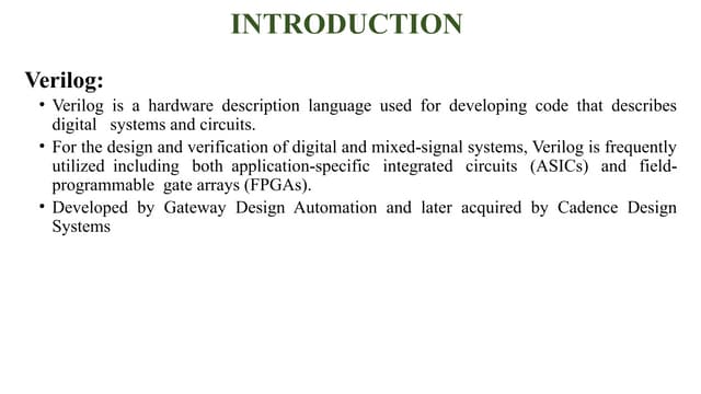 systemverilog    and veriog presentation