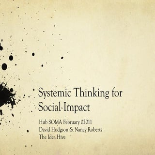 Systemic Thinking Tools for Social ...