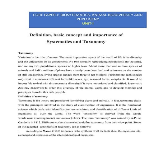 sytematics_taxonomy_phylogeny complete topic