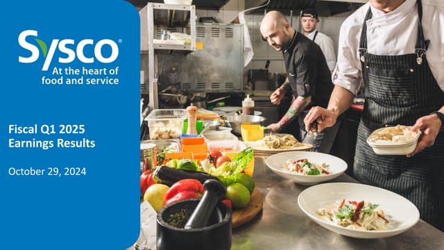 Sysco Earnings Results Presentation 1Q FY25