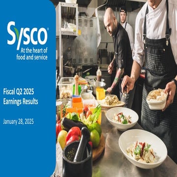 Sysco Fiscal Q2 2025 Earnings Results Presentation