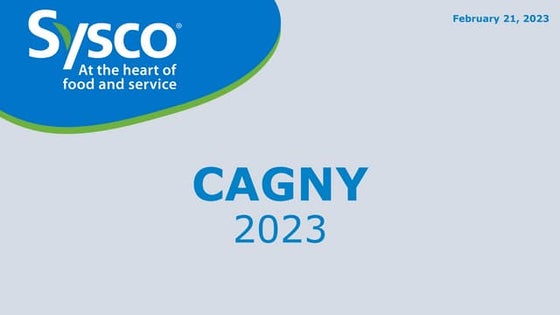 Consumer Analyst Group of New York (CAGNY) Conference 2023