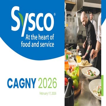 Sysco at heart of food and service - CAGNY 2026 | PDF