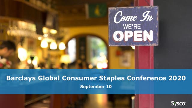 Barclays Global Consumer Staples Conference 2024 Barclays Global Consumer Staples Conference 2020 | PPT