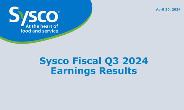 Q3 FY24 Earnings Conference Call Presentation