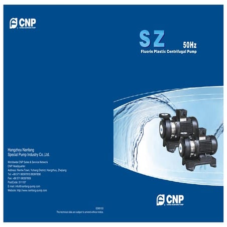 Sz fluorin plastic single stage centrifugal pump