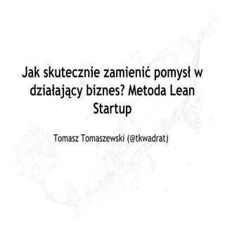 Podstawy Lean Startup