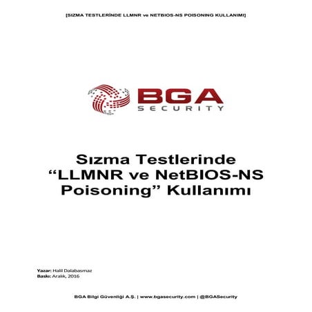 LLMNR ve NetBIOS Poisoning