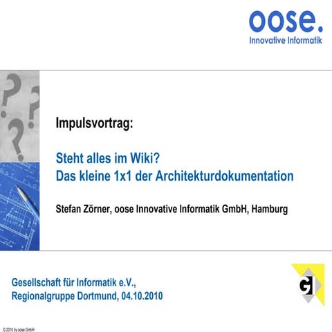 Steht alles im Wiki? Das kleine 1x1 der Architekturdokumentation