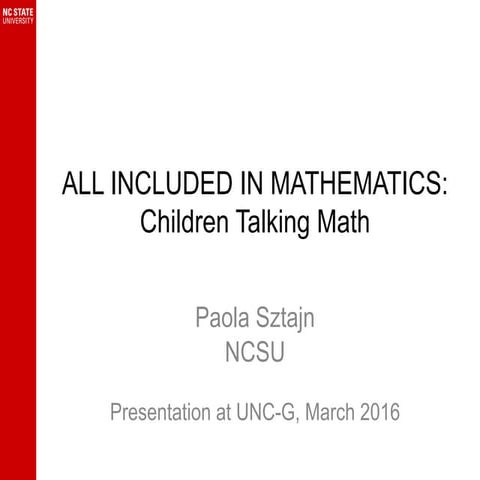 Dr. Paola Sztajn PM talk