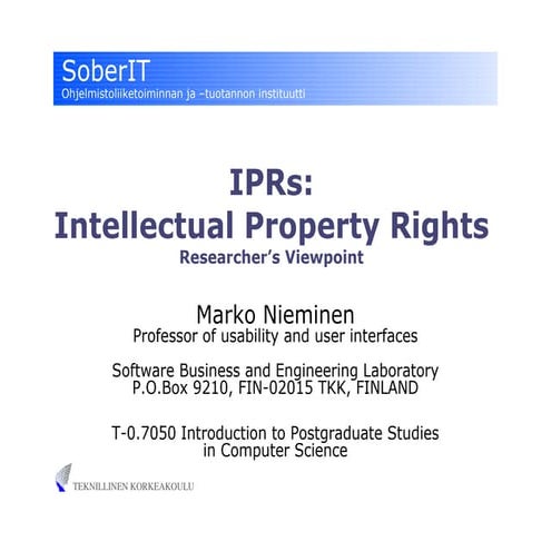 Intellectual Property Rights for Doctoral Students