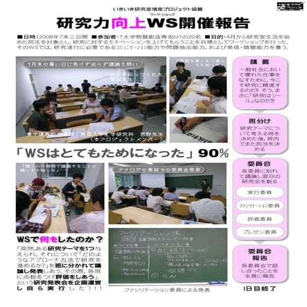 T大研究力向上ワーク ショップ報告書