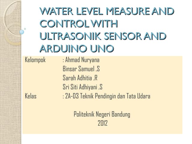 WATER LEVEL MEASURE AND CONTROL WITH ULTRASONIK SENSOR AND ARDUINO UNO