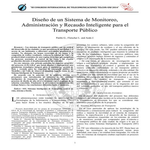 Diseño de un Sistema de Monitoreo, Administración y Recaudo Inteligente para ...