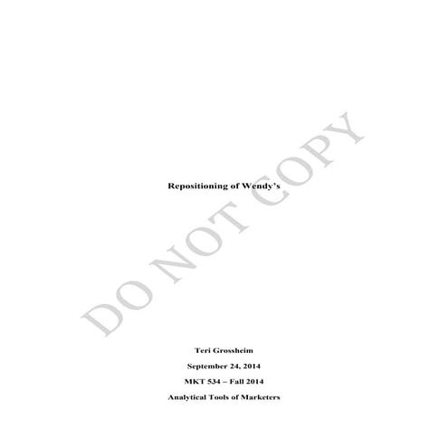 Repositioning of Wendy's