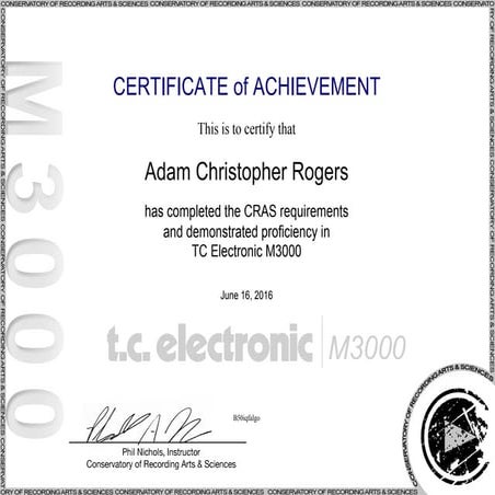 Vista Studer Broadcast Operator Certificate | PDF