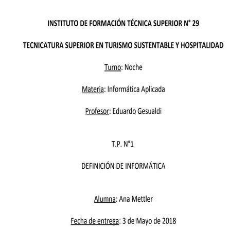 Tp n° 1 informatica . | PPTX