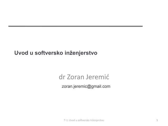  T 1 uvod u softversko inzenjerstvo