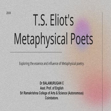 T.S. Eliot's Metaphysical Poets -Criticism.ppt