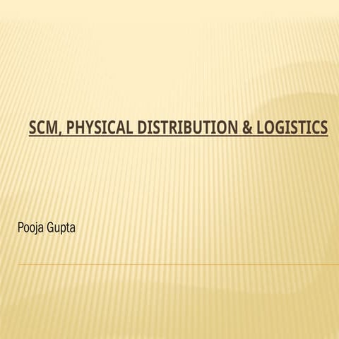 SUPPLY CHAIN MANAGEMENT PPTS FOR BBA AND MBA STUDENTS