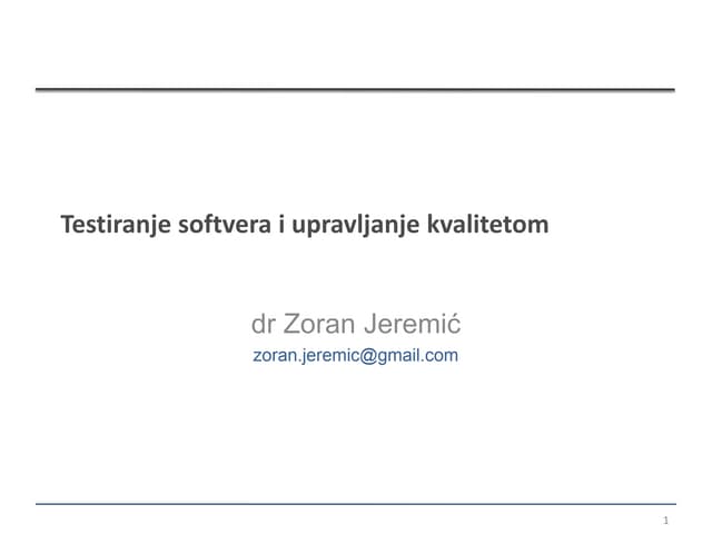  T 4 testiranje softvera i upravljanje kvalitetom