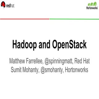 Hadoop and OpenStack - Hadoop Summi...