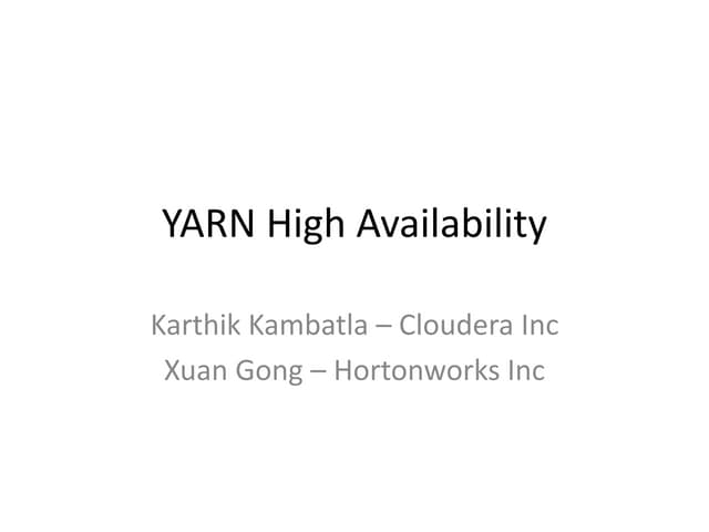 YARN High Availability