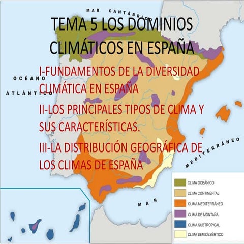T 5 dominios climáticos