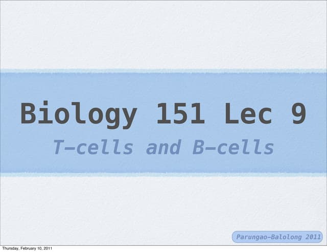 T cells and b-cells