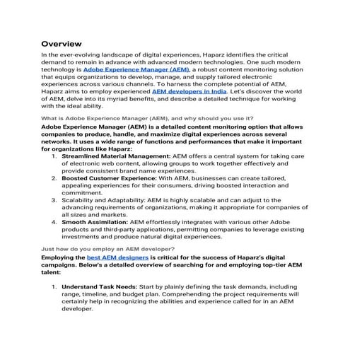 Haparz Offers Expert AEM Developers in India