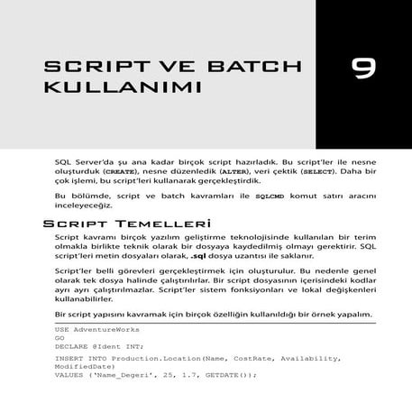 İleri Seviye T-SQL Programlama - Chapter 09