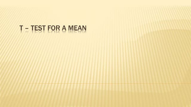 T test-for-a-mean