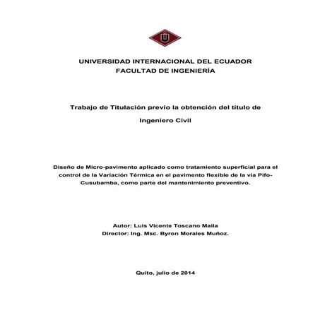 Diseño de Micro-pavimento aplicado como tratamiento superficial para el  cont...