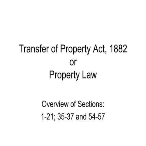 Overview of Transfer of property