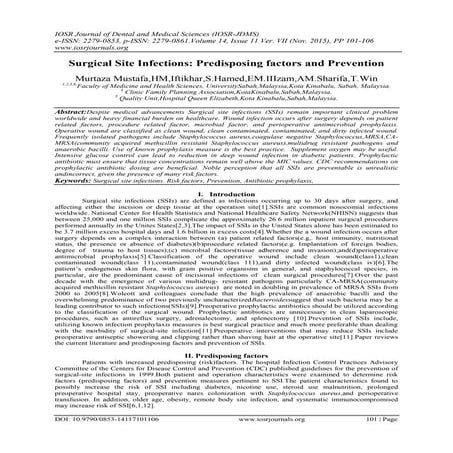 Surgical Site Infections: Predisposing factors and Prevention