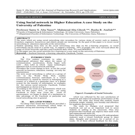 A Study On Role Of Social Media In E-Learning | PDF