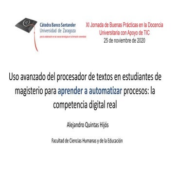 Uso avanzado del procesador de textos en estudiantes de magisterio para apren...