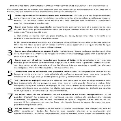 10 errores que cometieron otros y usted no debe cometer