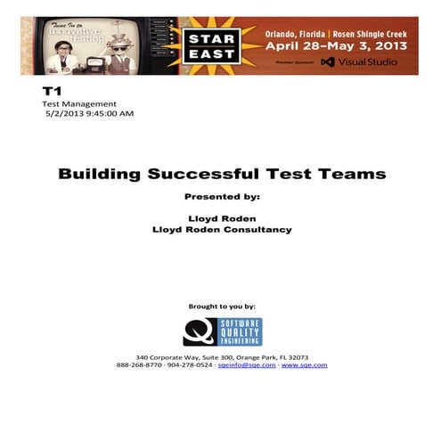 Building Successful Test Teams