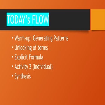 M1W1 Generating Patterns (sequence and patterns) | PPTX