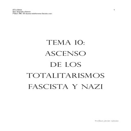 T10 ascenso totalitarismos fascista nazi t