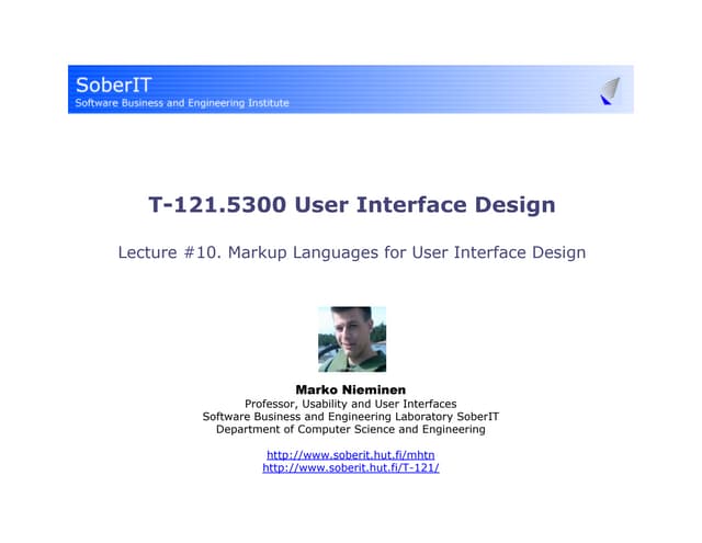 T-121-5300 (2008) User Interface Design 10 - UIML