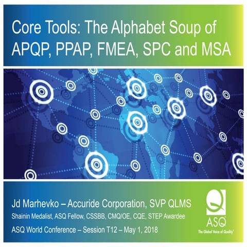 Core tools   apqp, ppap, fmea, spc and msa 