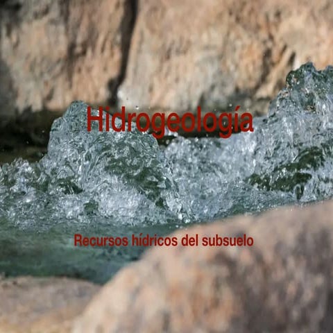 El agua subterránea