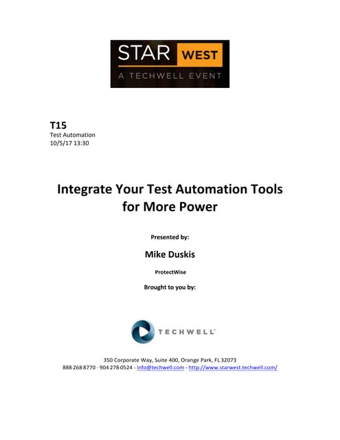 Integrate Your Test Automation Tools for More Power