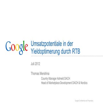 13.07.2012 T18 Yield and Optimization, Thomas Mendrina, AdMeld