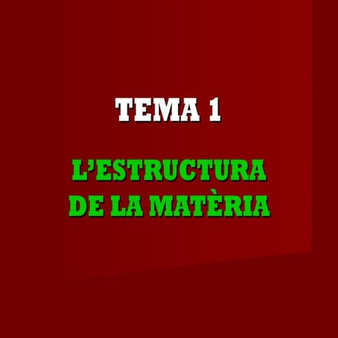3r ESO: ESTRUCTURA DE LA MATÈRIA