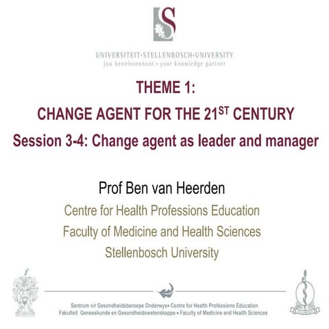 T1 S3 4 - change agent as leader and manager (Prof Ben v Heerden)
